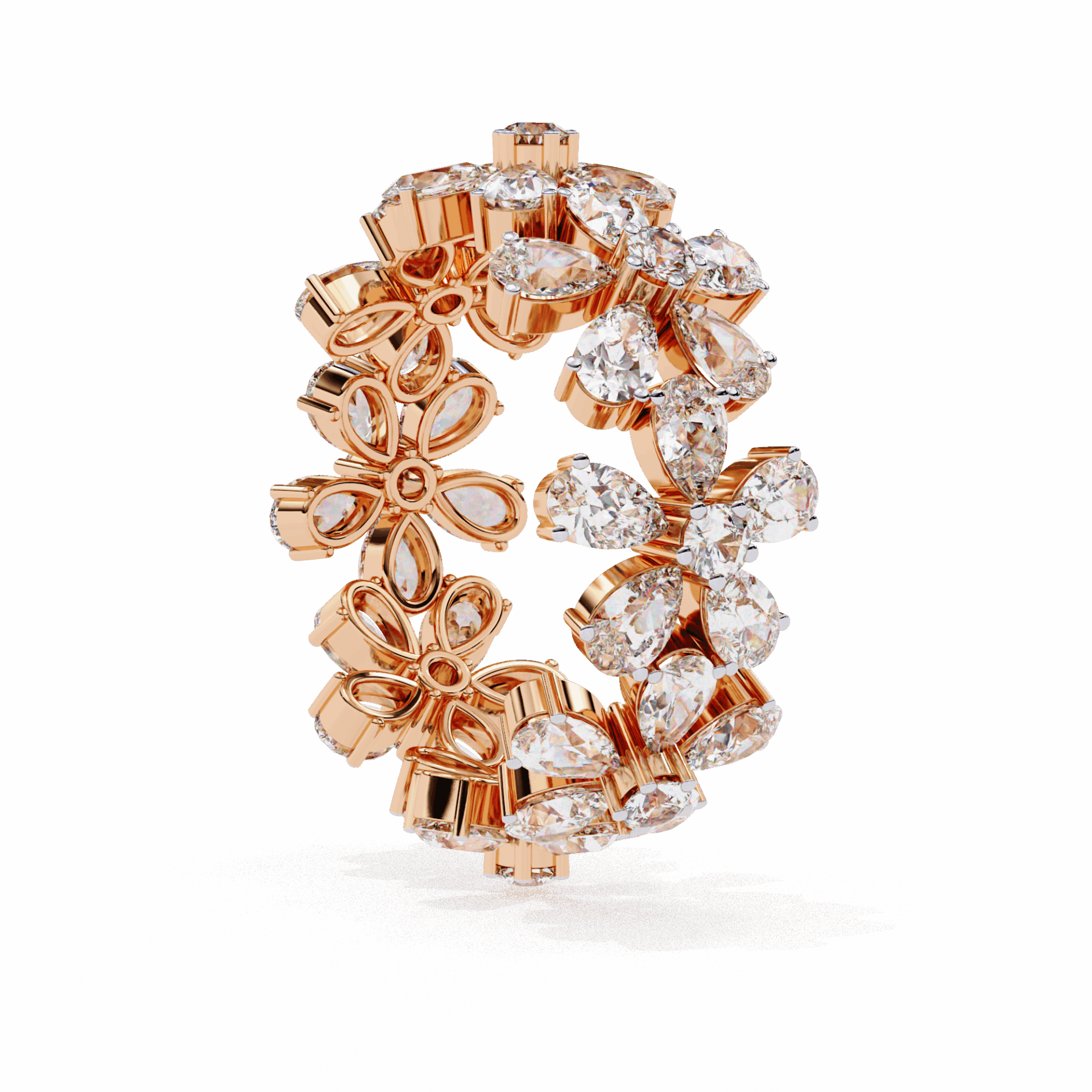 4.25 Carat Pear and Round Twilight Band in Moissanite | House of Estara