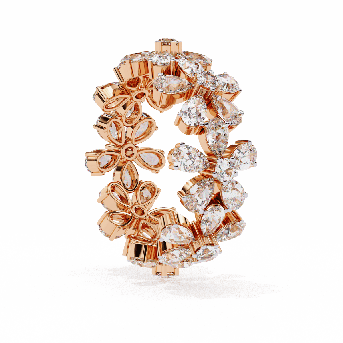 4.25 Carat Pear and Round Twilight Band in Moissanite | House of Estara