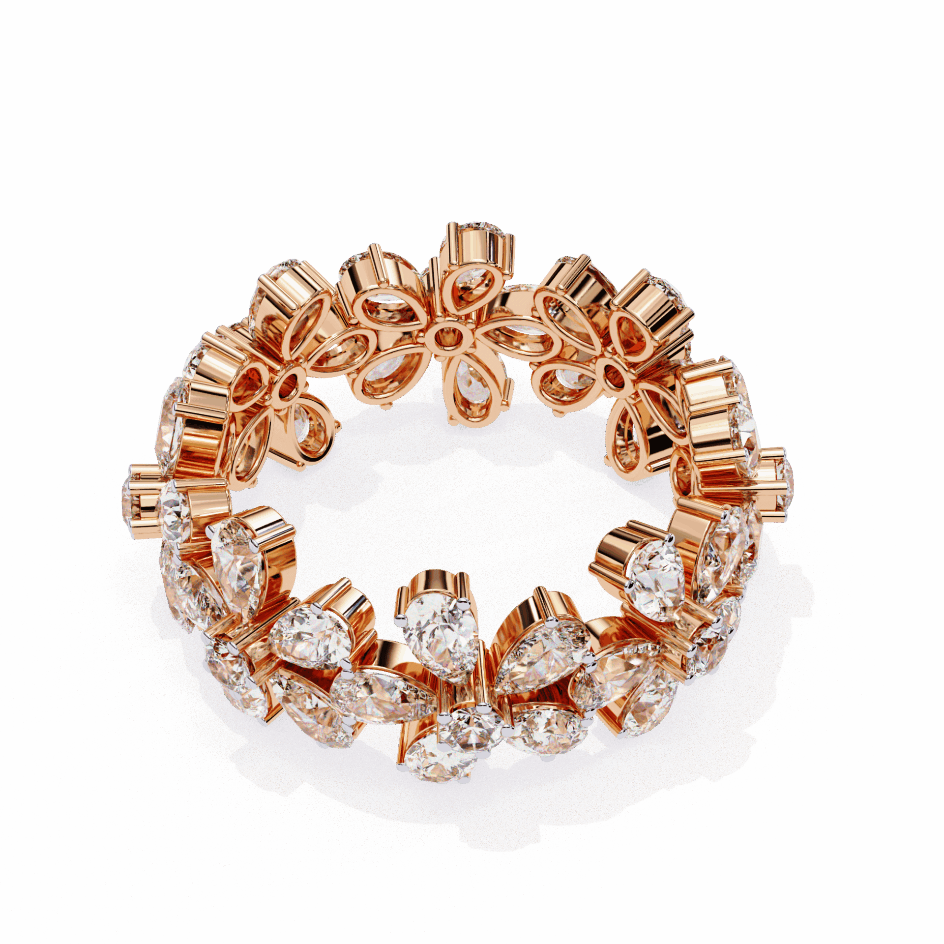 4.25 Carat Pear and Round Twilight Band in Moissanite | House of Estara