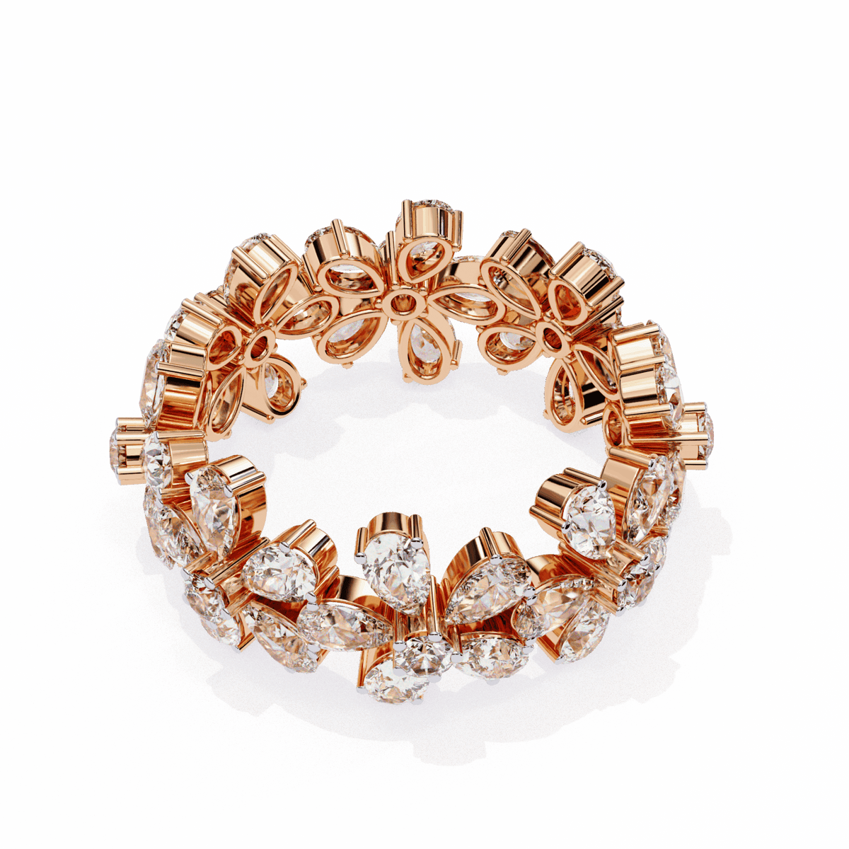4.25 Carat Pear and Round Twilight Band in Moissanite | House of Estara