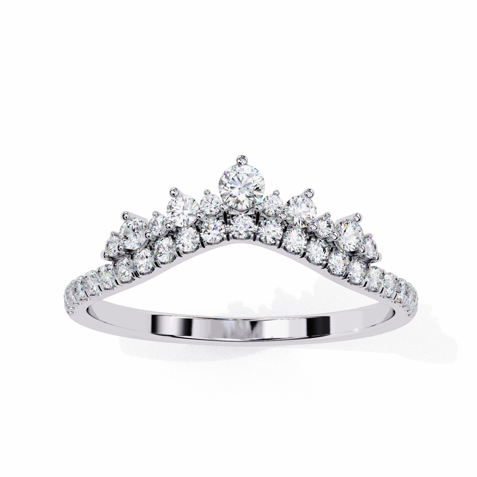 0.4 Carat Round Minimalist Wedding Band in Moissanite | House of Estara