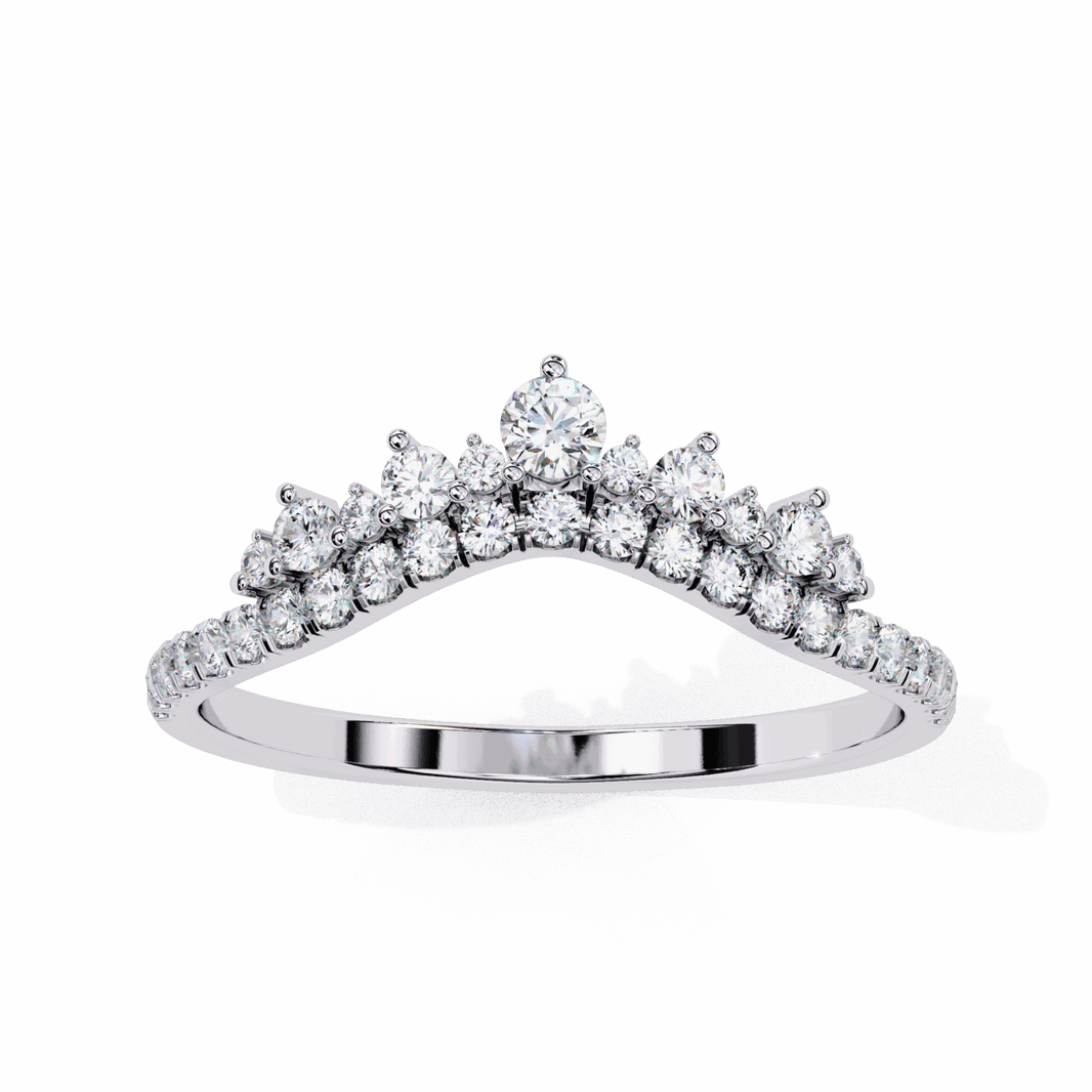 0.4 Carat Round Minimalist Wedding Band in Moissanite | House of Estara