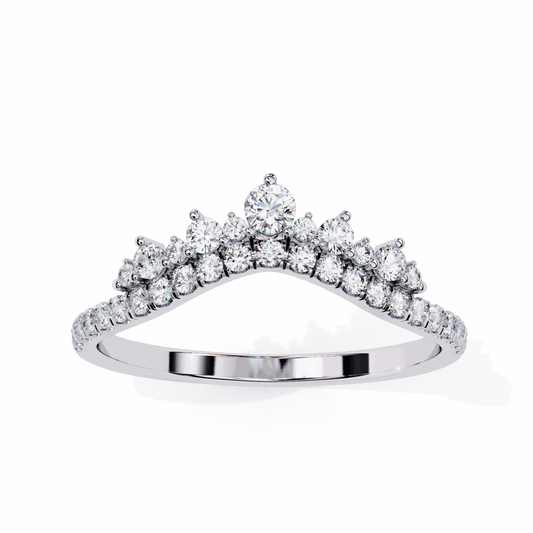 0.4 Carat Round Minimalist Wedding Band in Moissanite | House of Estara