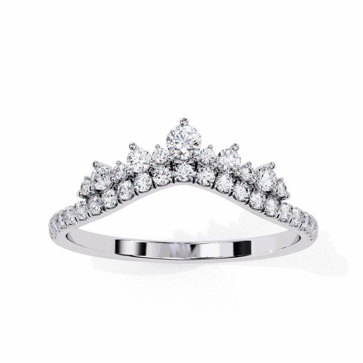 0.4 Carat Round Minimalist Wedding Band in Moissanite | House of Estara