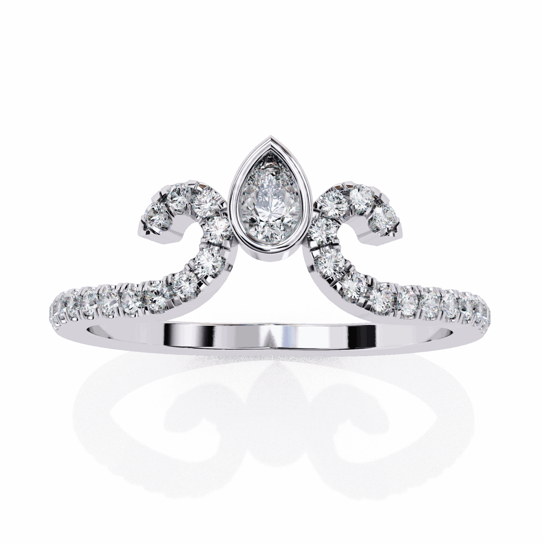 0.25 Carat Pear and Round Timeless Wedding Band in Moissanite | House of Estara