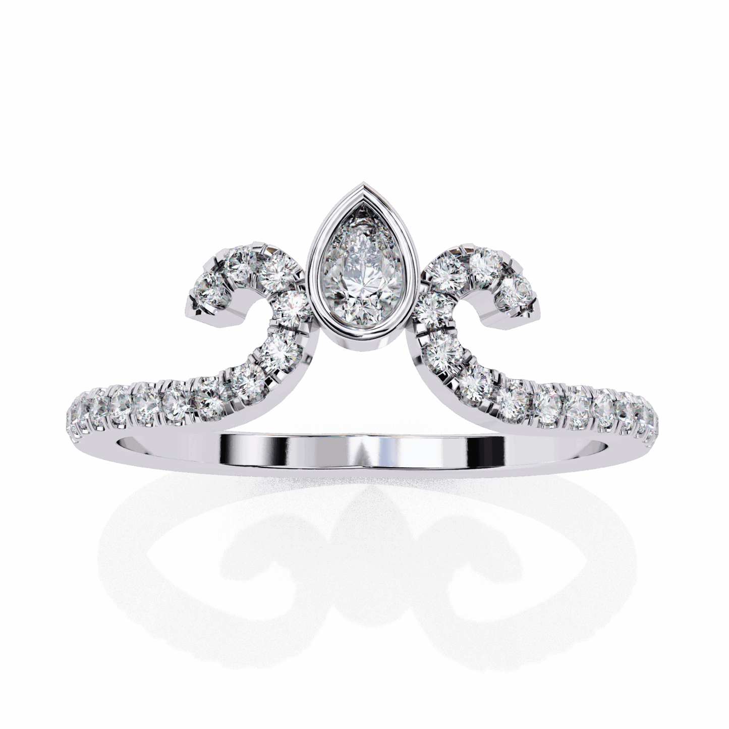 0.25 Carat Pear and Round Timeless Wedding Band in Moissanite | House of Estara