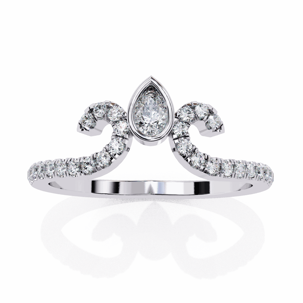 0.25 Carat Pear and Round Timeless Wedding Band in Moissanite | House of Estara