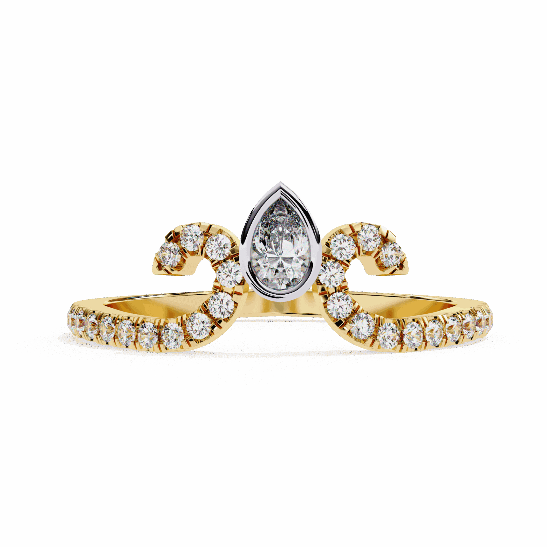 0.25 Carat Pear and Round Timeless Wedding Band in Moissanite | House of Estara
