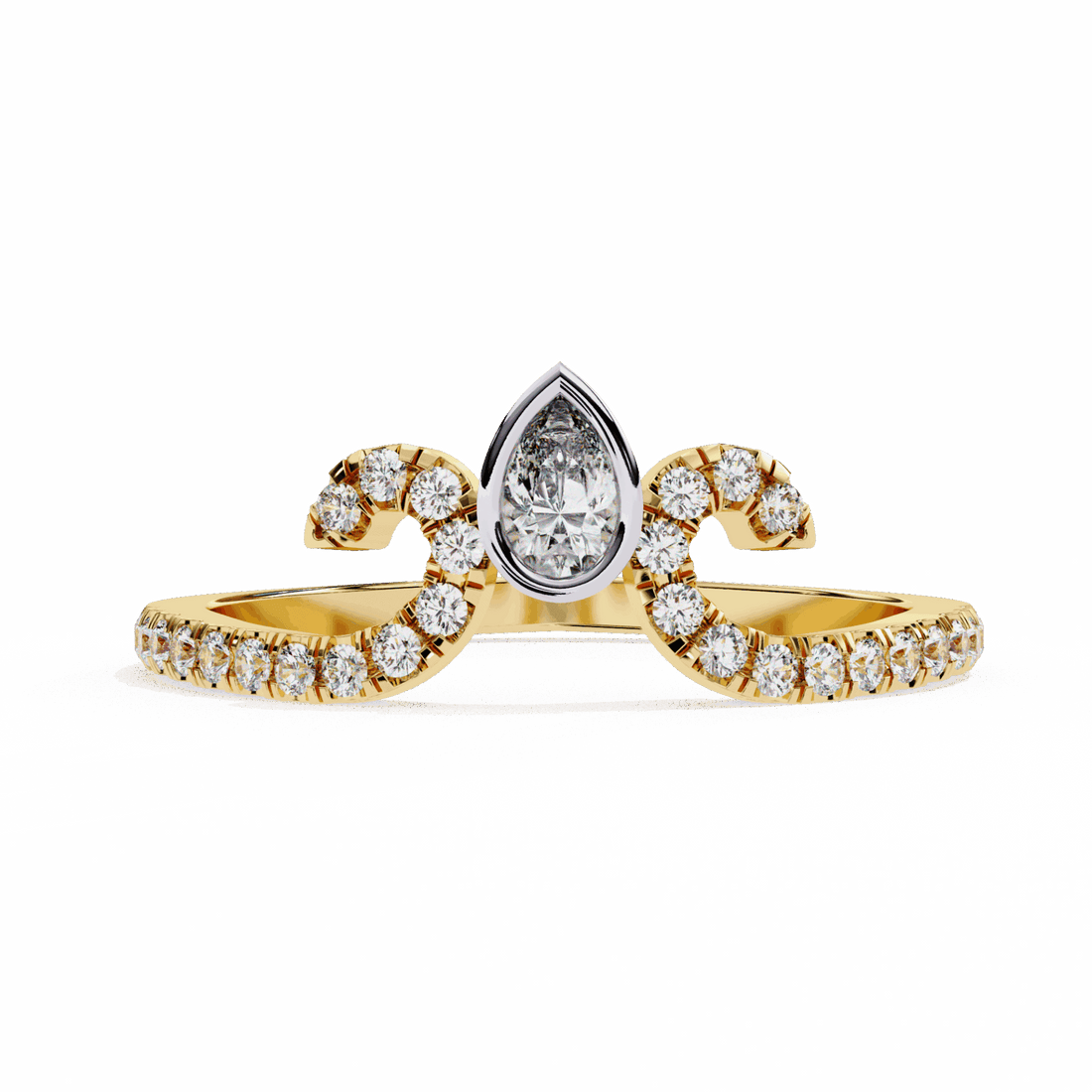 0.25 Carat Pear and Round Timeless Wedding Band in Moissanite | House of Estara
