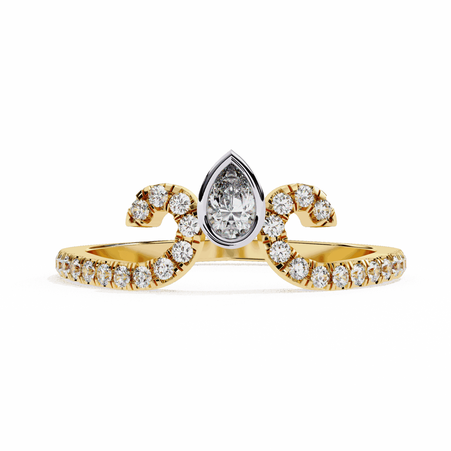 0.25 Carat Pear and Round Timeless Wedding Band in Moissanite | House of Estara