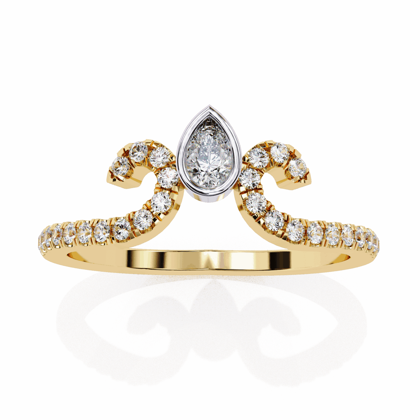 0.25 Carat Pear and Round Timeless Wedding Band in Moissanite | House of Estara