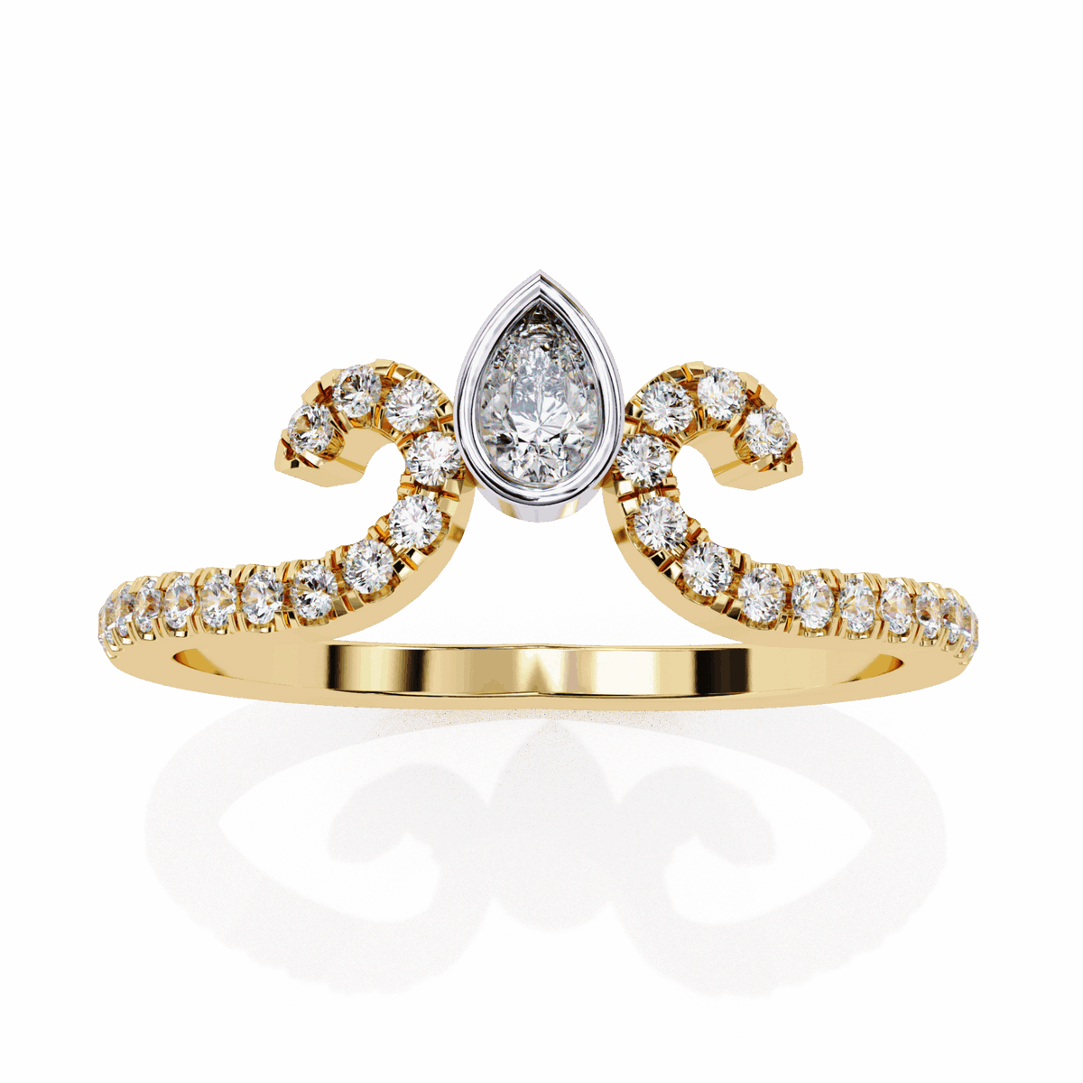0.25 Carat Pear and Round Timeless Wedding Band in Moissanite | House of Estara