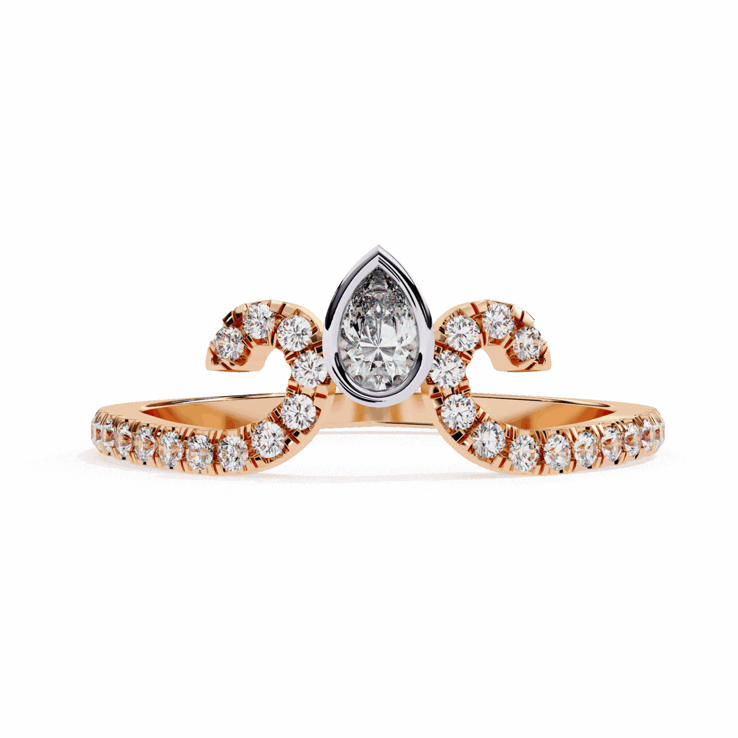 0.25 Carat Pear and Round Timeless Wedding Band in Moissanite | House of Estara