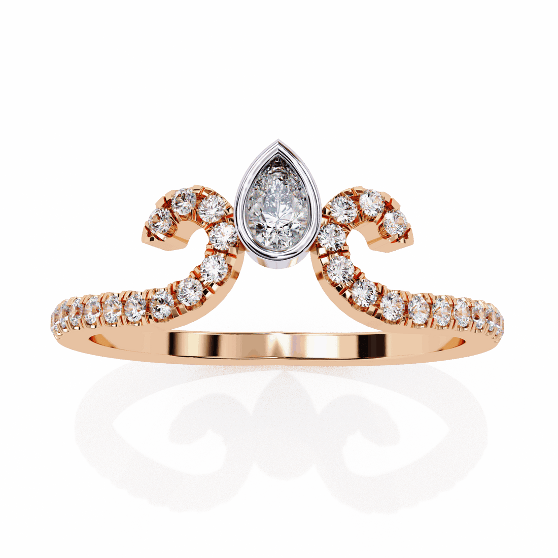 0.25 Carat Pear and Round Timeless Wedding Band in Moissanite | House of Estara