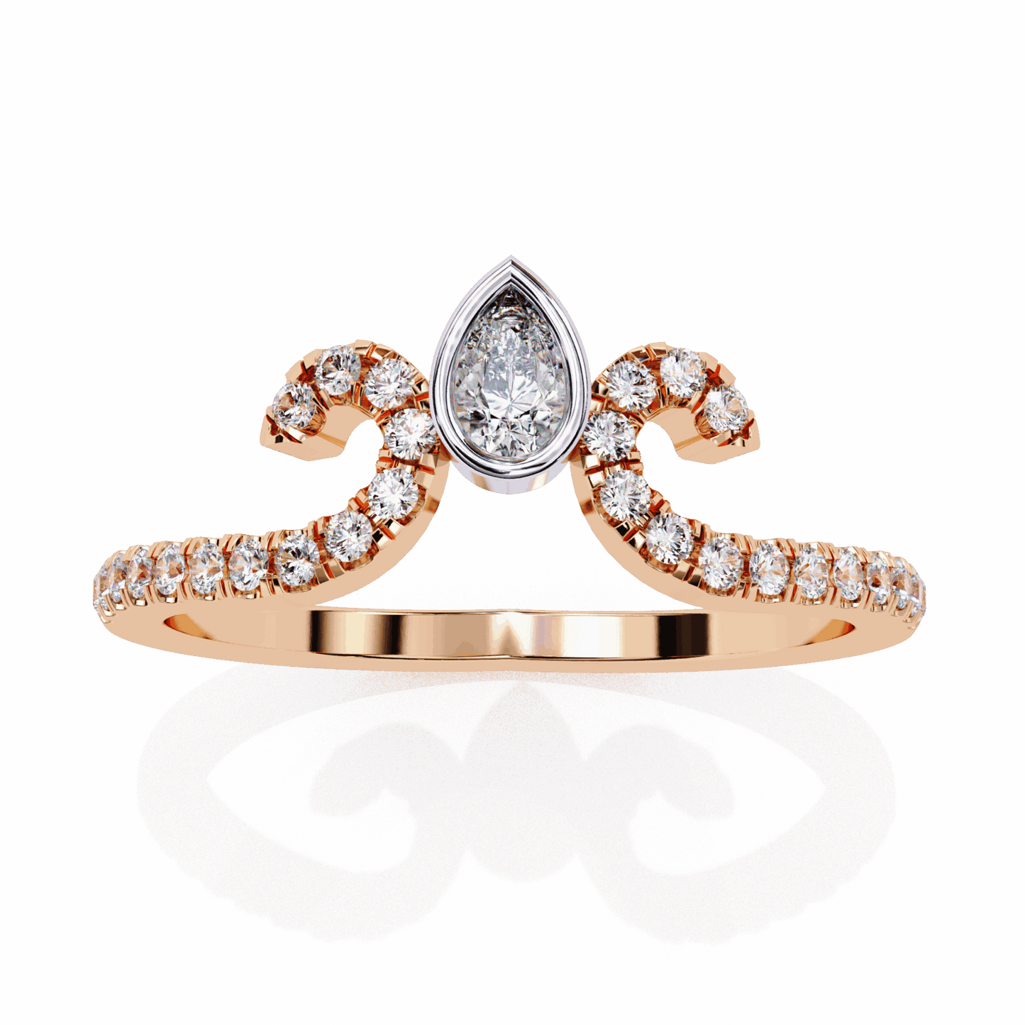 0.25 Carat Pear and Round Timeless Wedding Band in Moissanite | House of Estara
