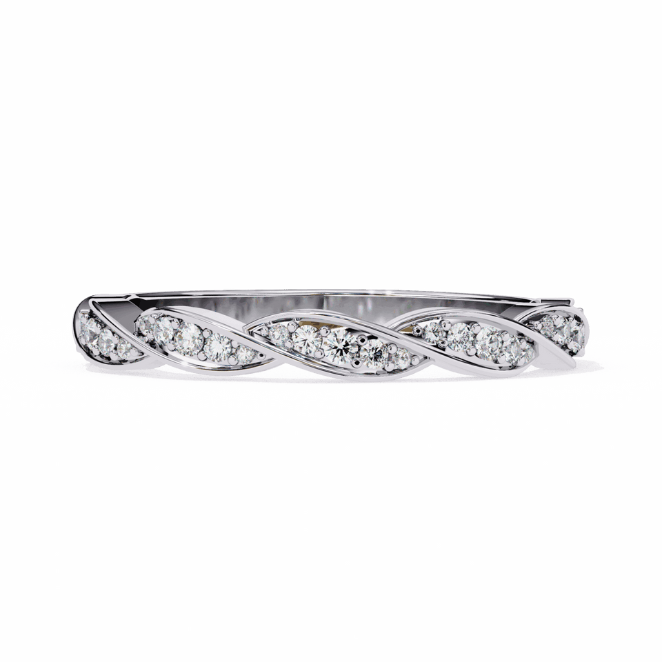 2.8 mm Round Cut Braided Pavé Band