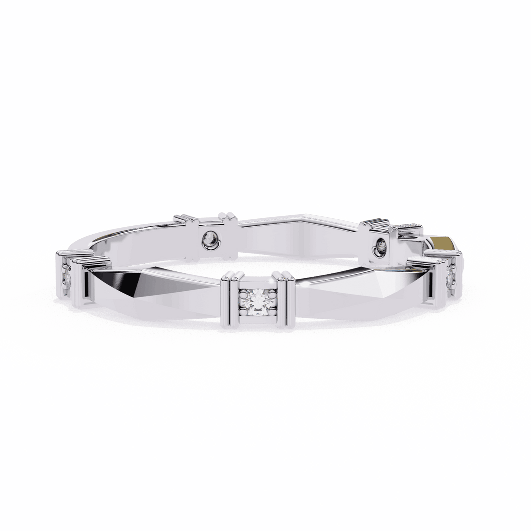 0.1 Carat Round Minimal Band in Moissanite | House of Estara