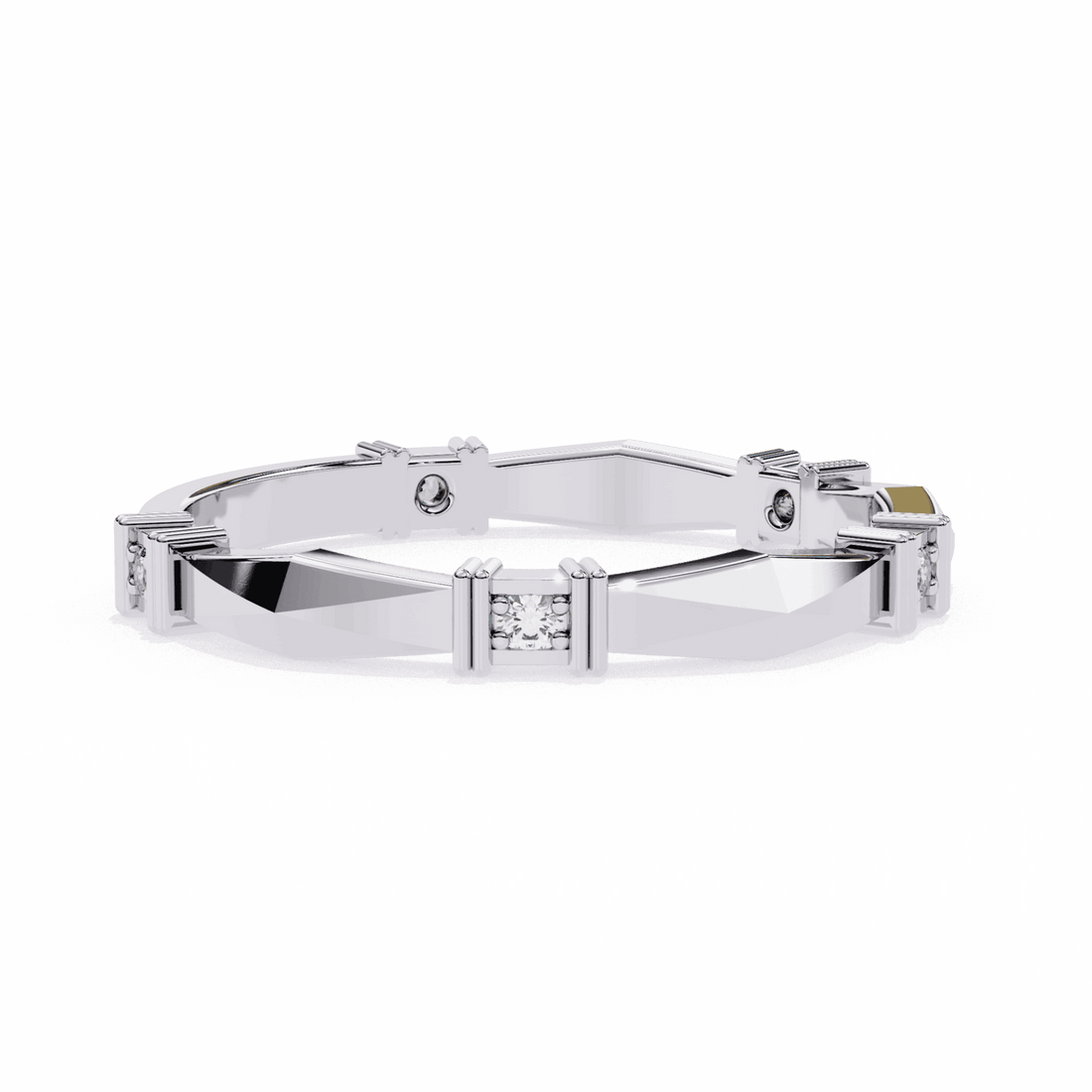 0.1 Carat Round Minimal Band in Moissanite | House of Estara