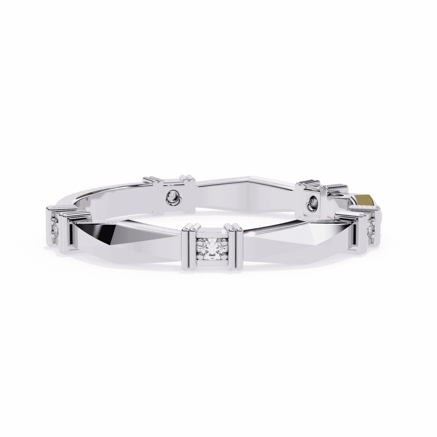 0.1 Carat Round Minimal Band in Moissanite | House of Estara