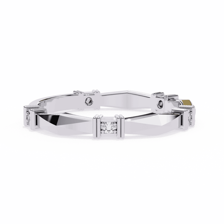 0.1 Carat Round Minimal Band in Moissanite | House of Estara