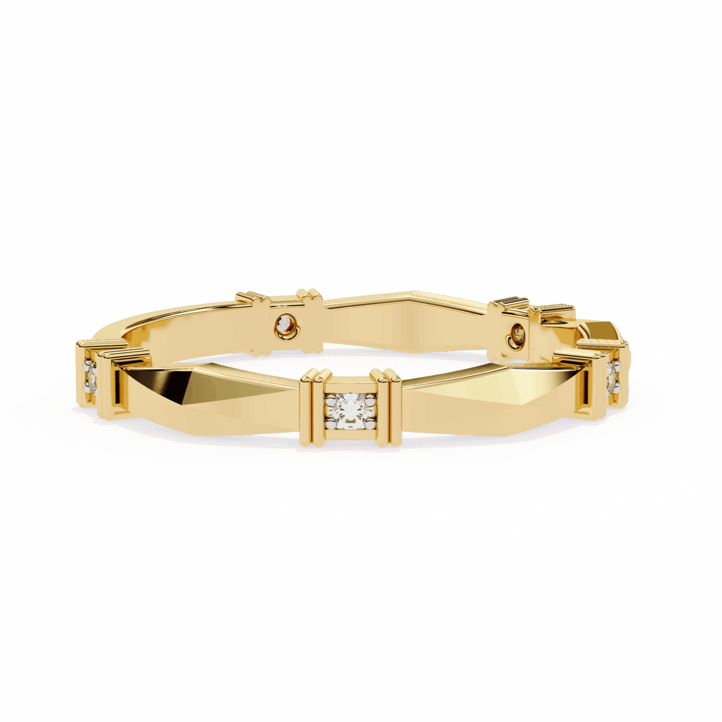 0.1 Carat Round Minimal Band in Moissanite | House of Estara