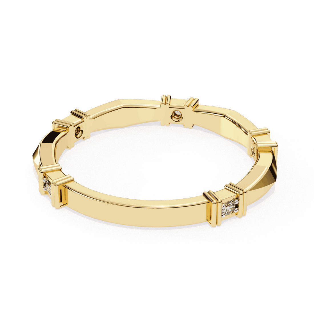 0.1 Carat Round Minimal Band in Moissanite | House of Estara