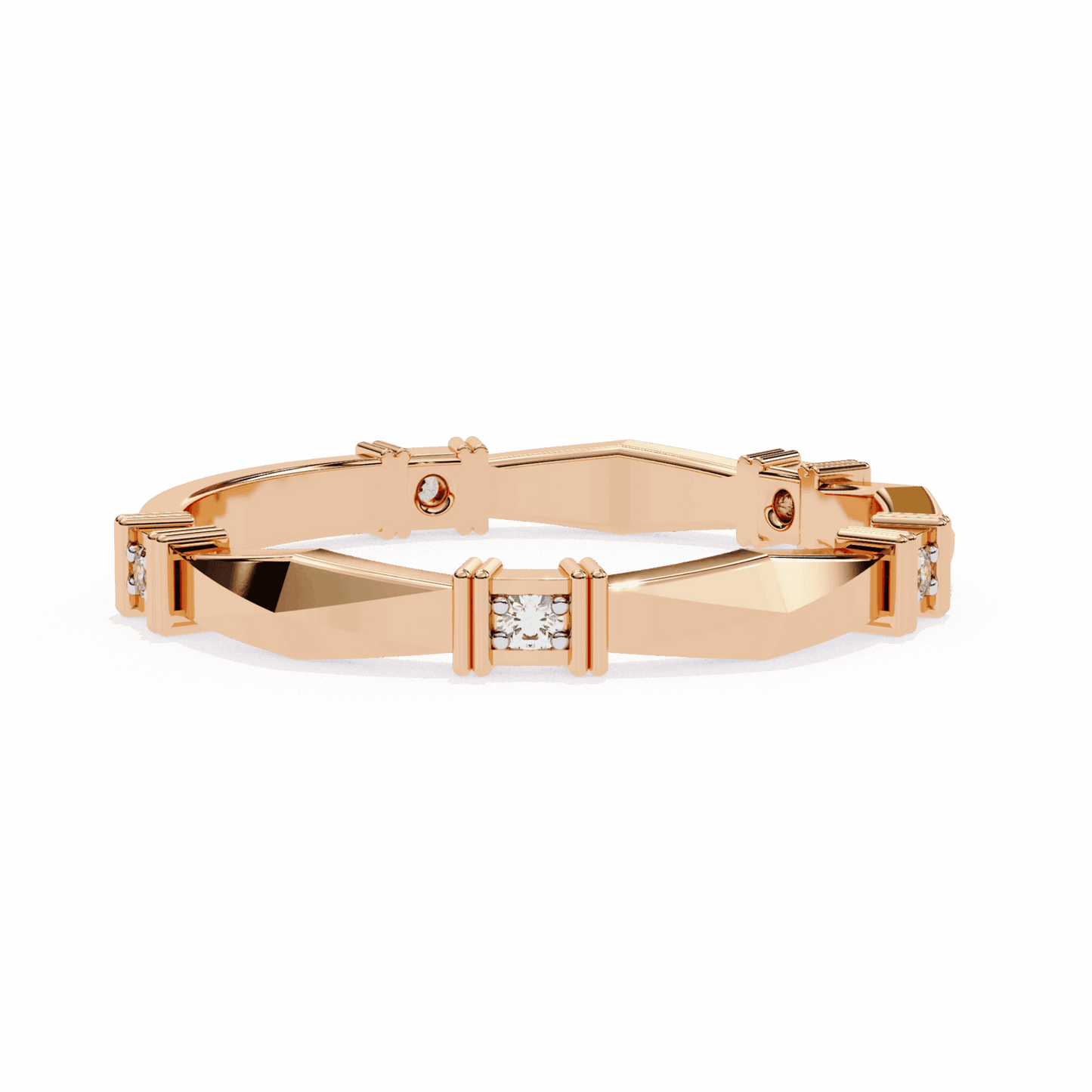 0.1 Carat Round Minimal Band in Moissanite | House of Estara