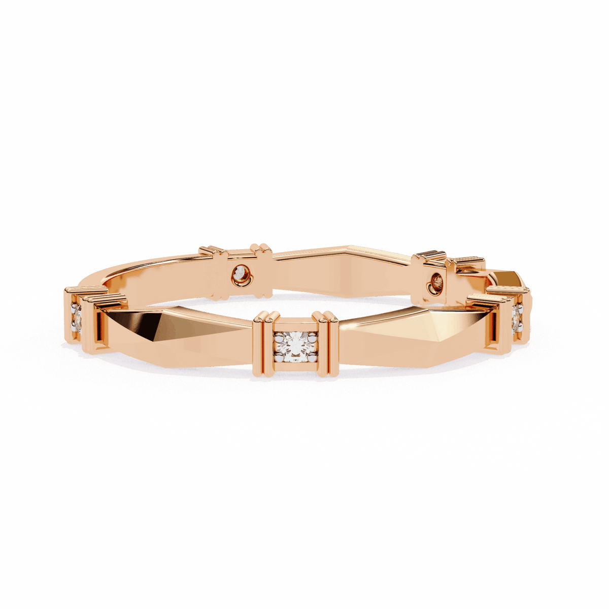0.1 Carat Round Minimal Band in Moissanite | House of Estara