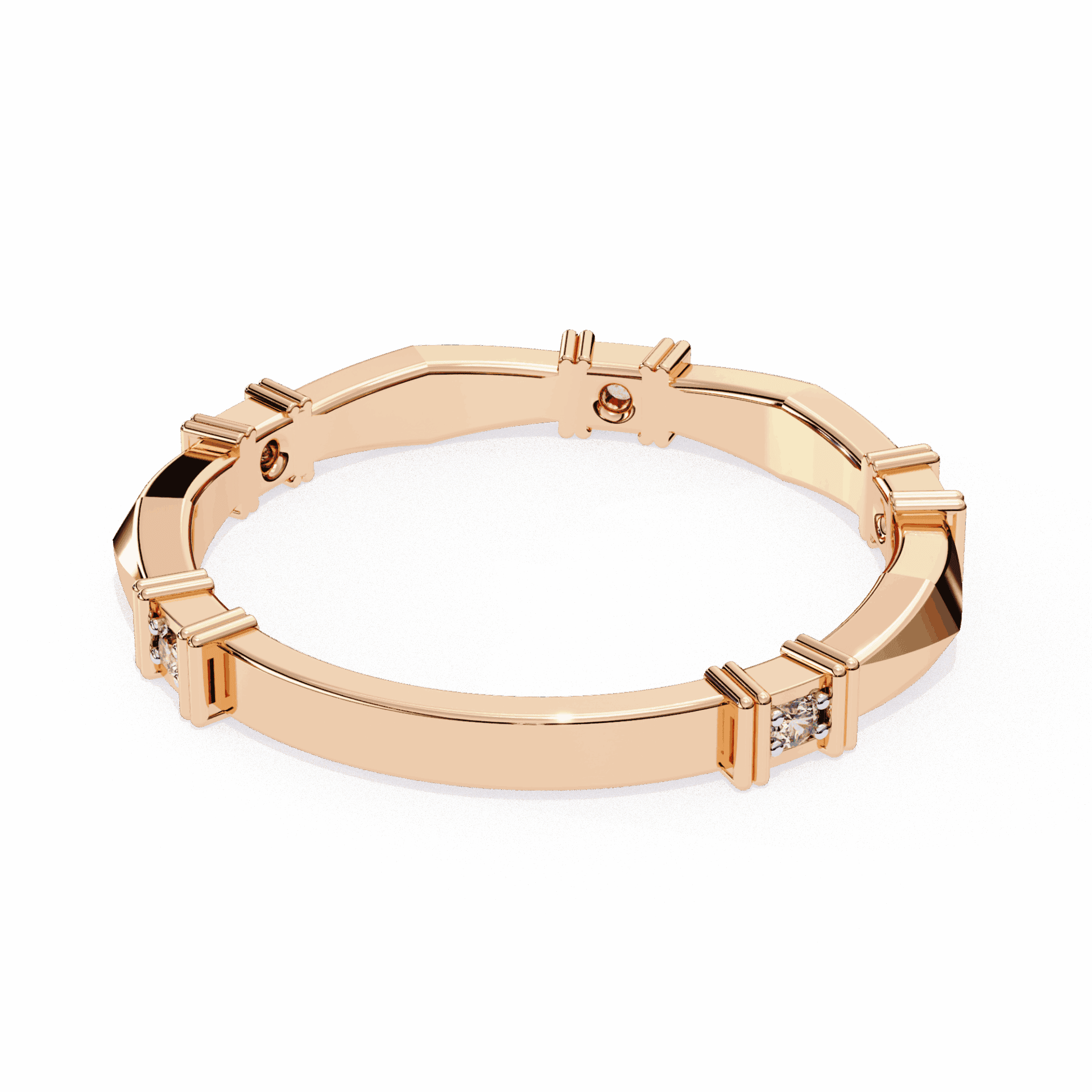 0.1 Carat Round Minimal Band in Moissanite | House of Estara