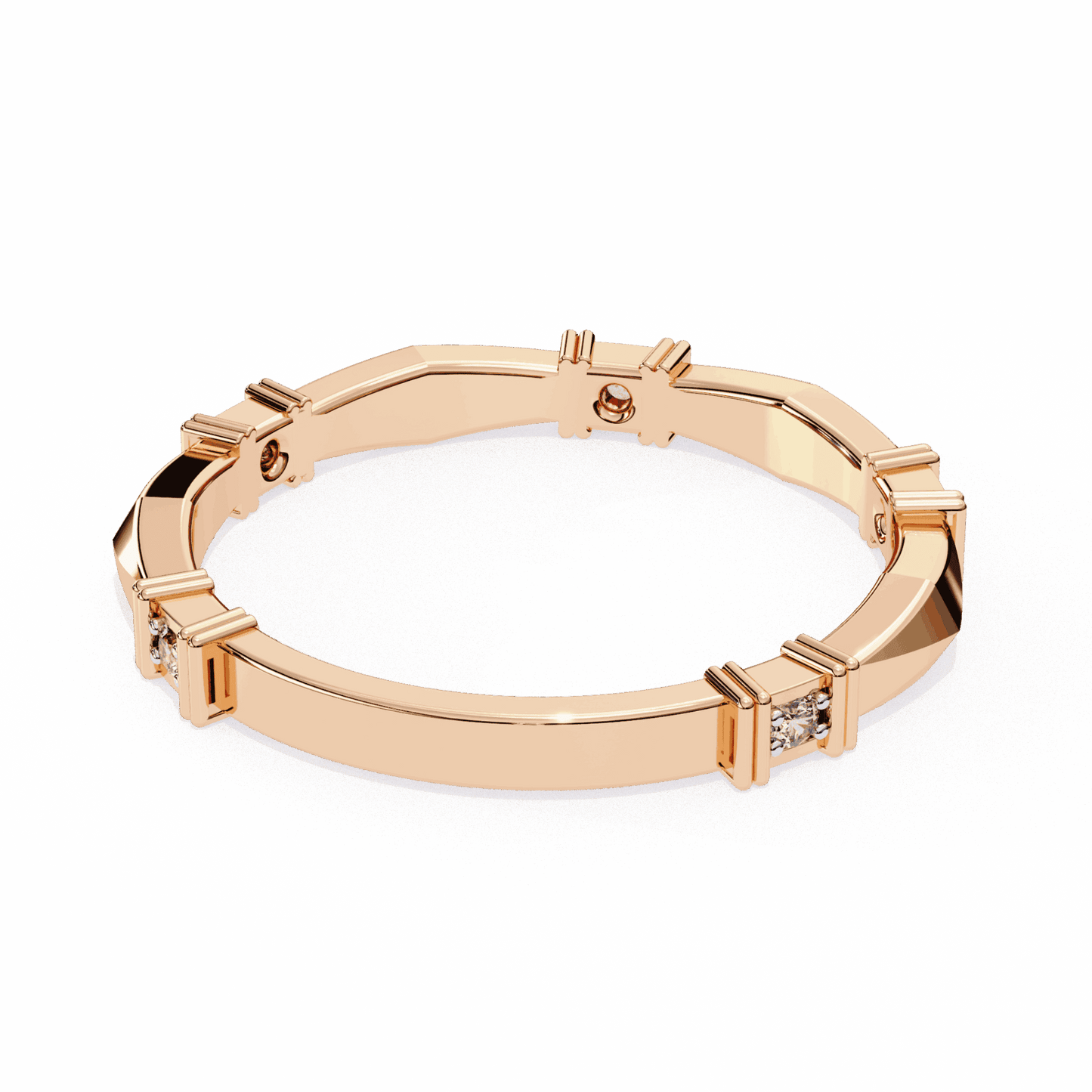 0.1 Carat Round Minimal Band in Moissanite | House of Estara
