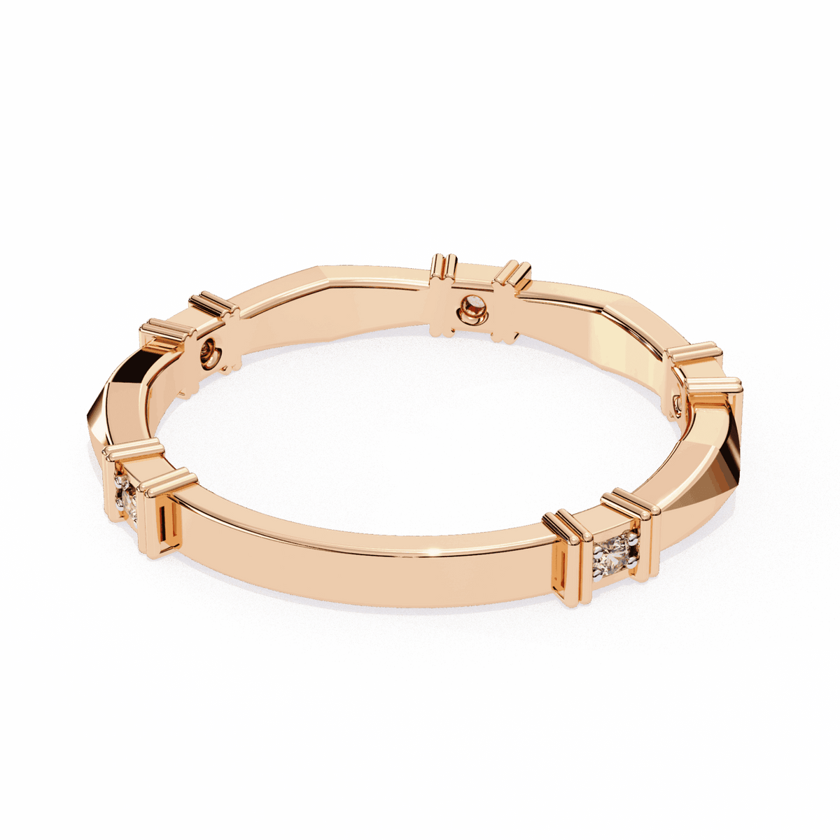0.1 Carat Round Minimal Band in Moissanite | House of Estara