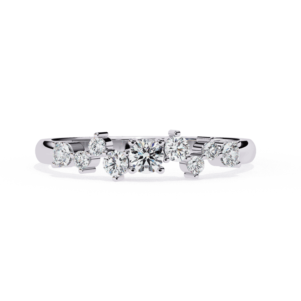 4.4 mm Round Cut Scattered Cluster Band