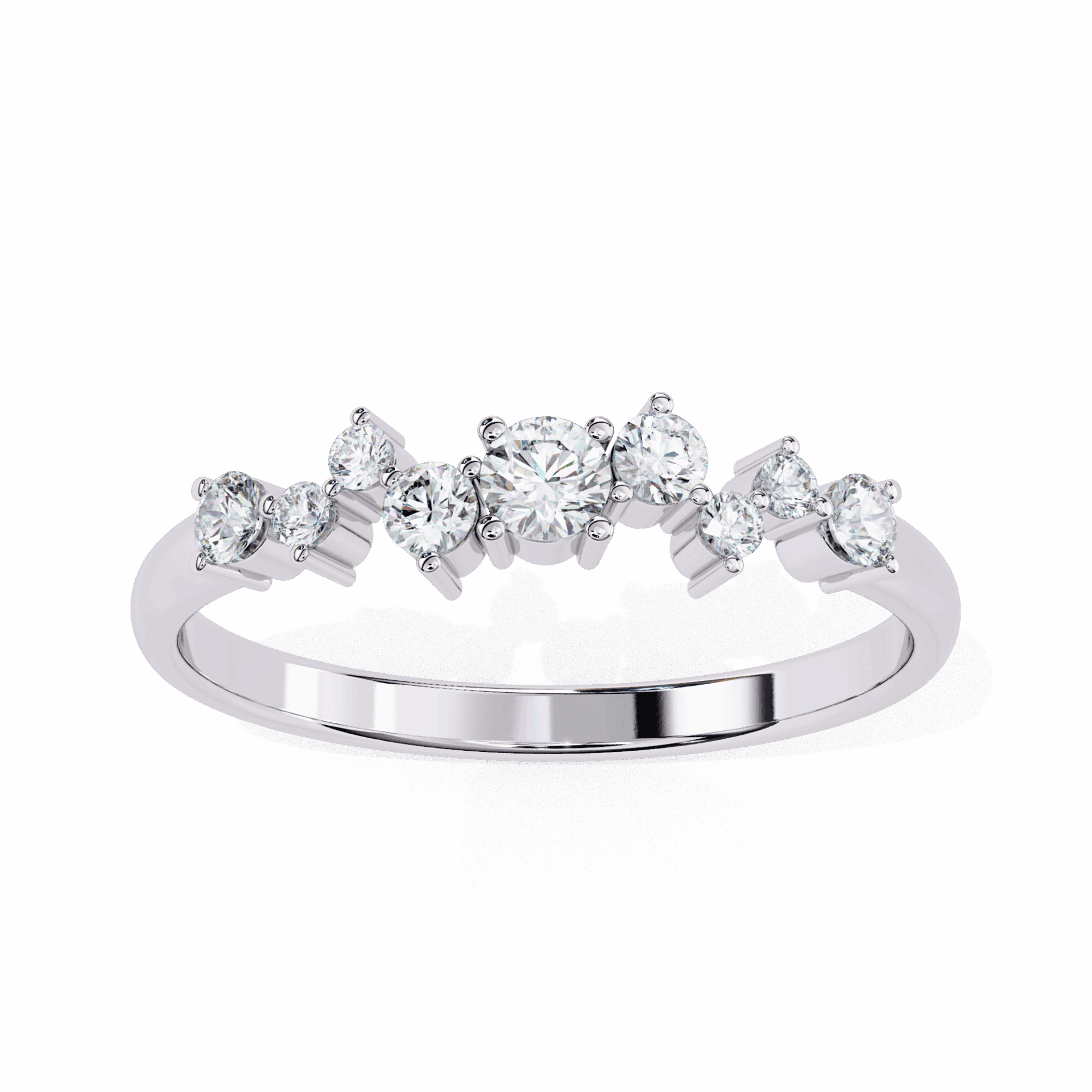 0.25 Carat Round Twilight Band in Moissanite | House of Estara