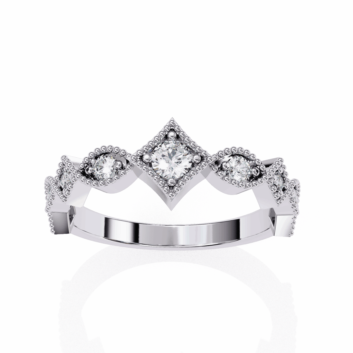 0.35 Carat Round Royale Band in Moissanite | House of Estara
