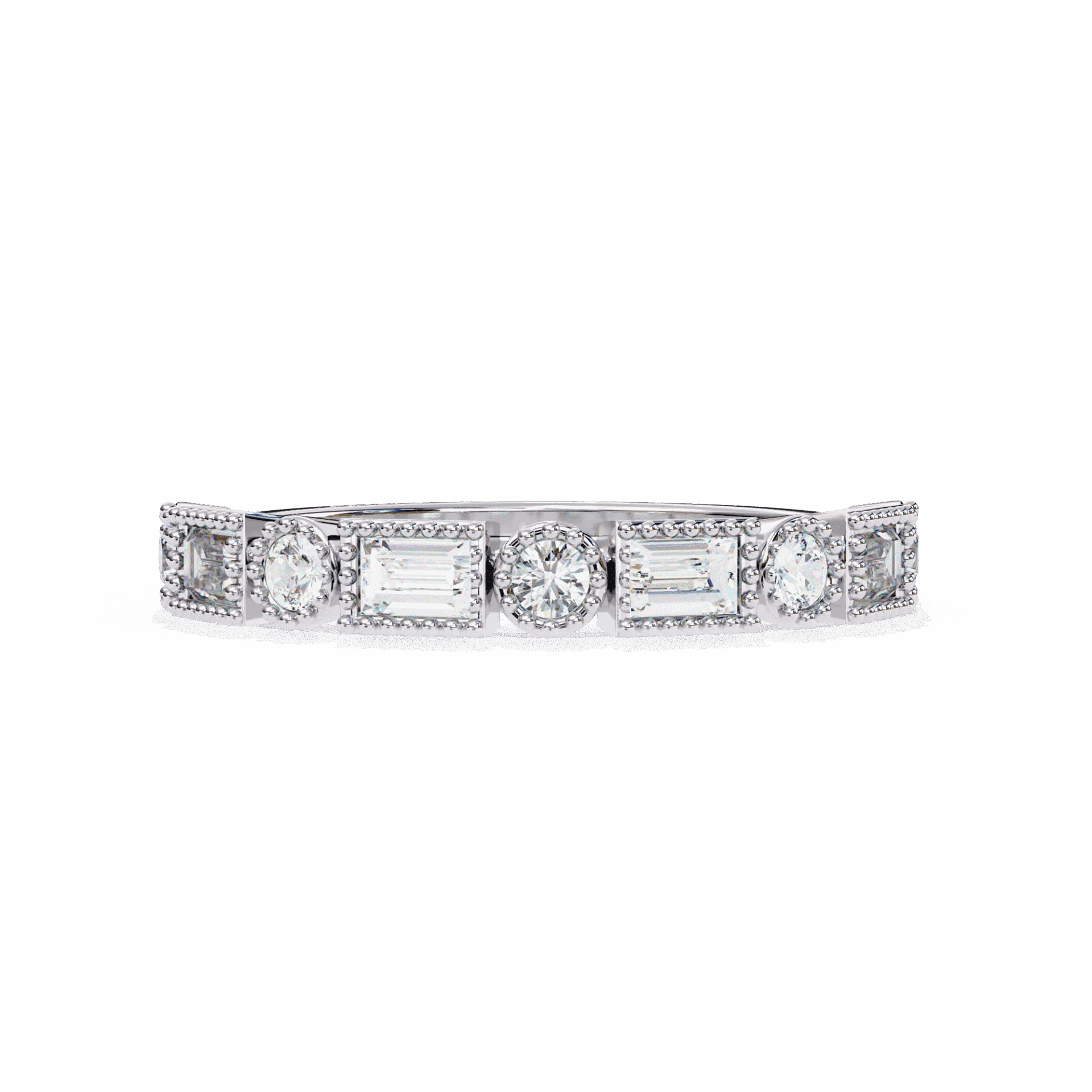 0.35 Carat Baguette and Round Eternity Band in Moissanite | House of Estara