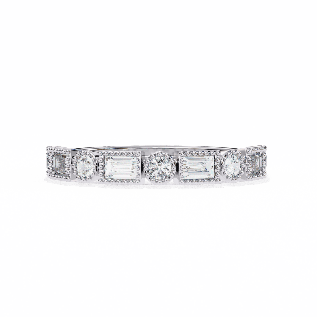 0.35 Carat Baguette and Round Eternity Band in Moissanite | House of Estara