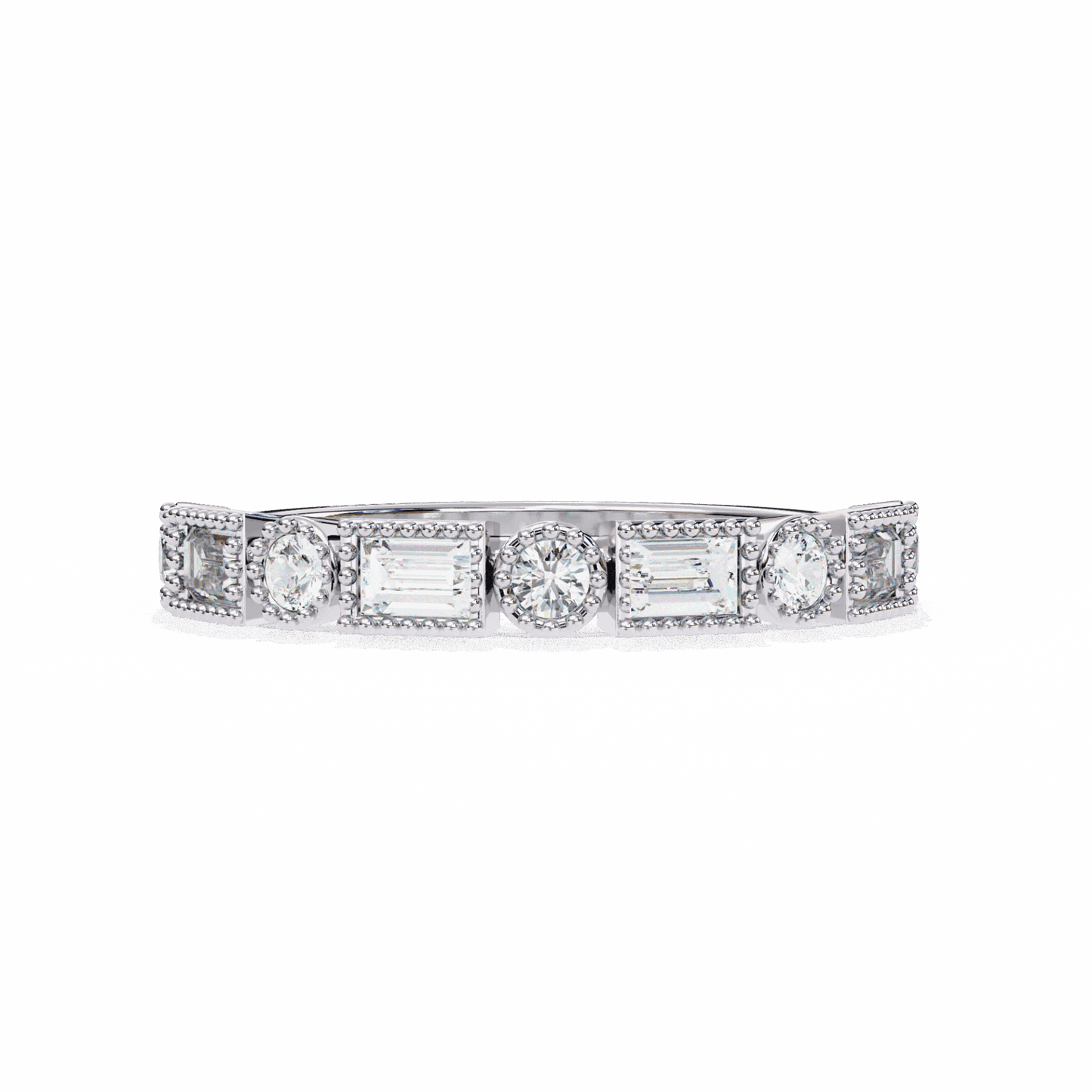 0.35 Carat Baguette and Round Eternity Band in Moissanite | House of Estara