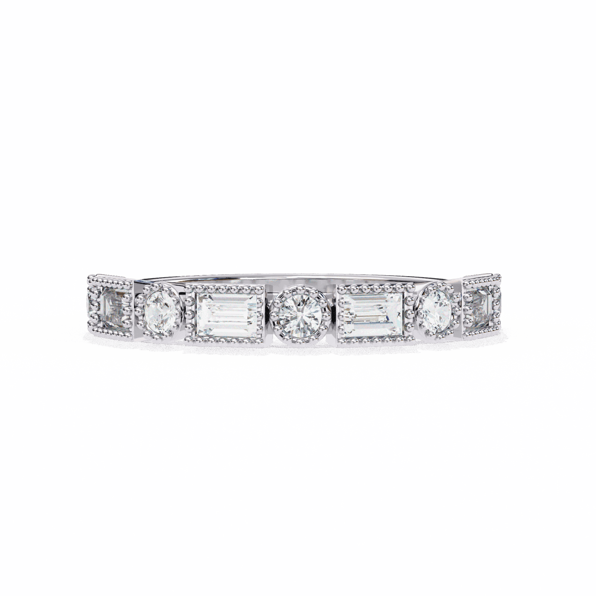 0.35 Carat Baguette and Round Eternity Band in Moissanite | House of Estara