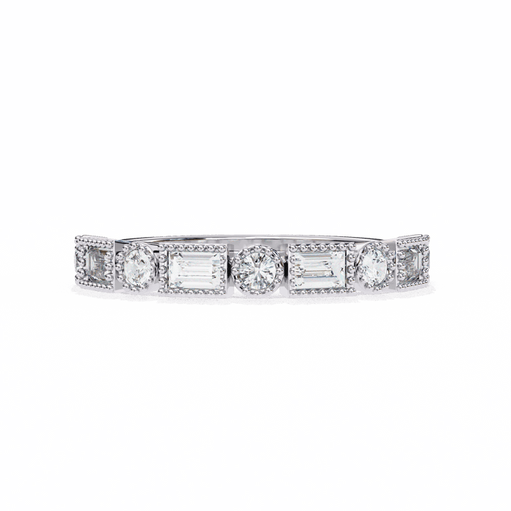0.35 Carat Baguette and Round Eternity Band in Moissanite | House of Estara