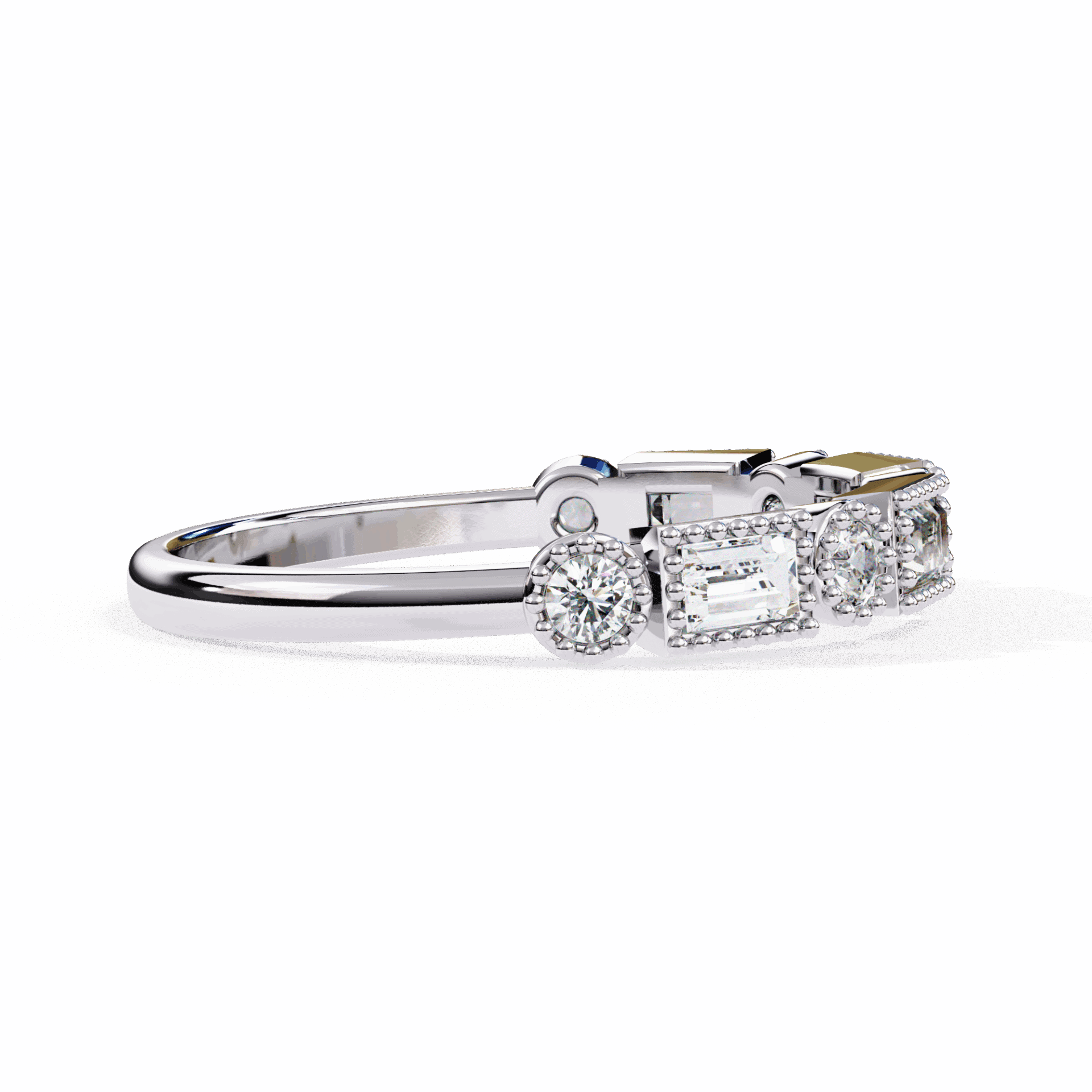 0.35 Carat Baguette and Round Eternity Band in Moissanite | House of Estara