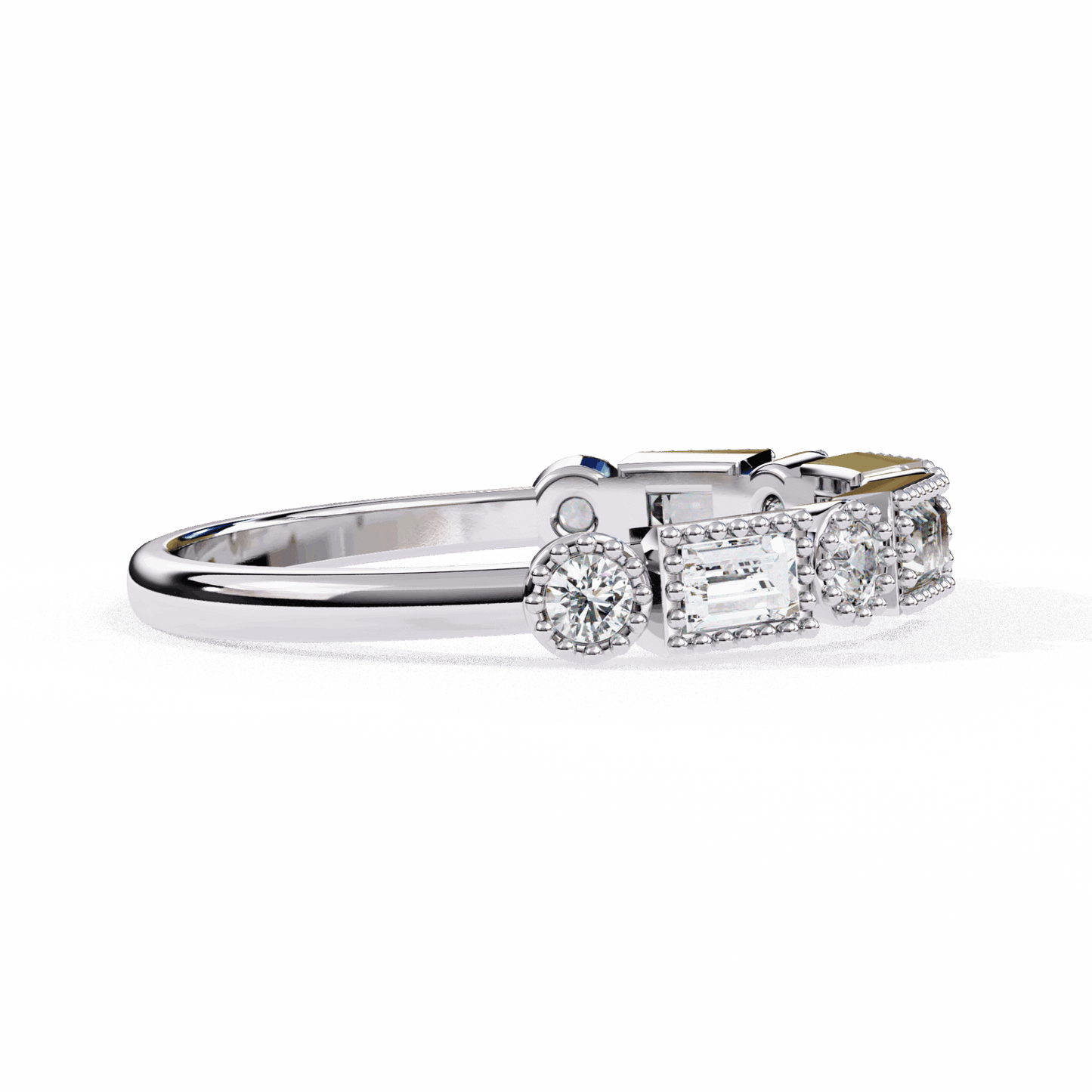 0.35 Carat Baguette and Round Eternity Band in Moissanite | House of Estara