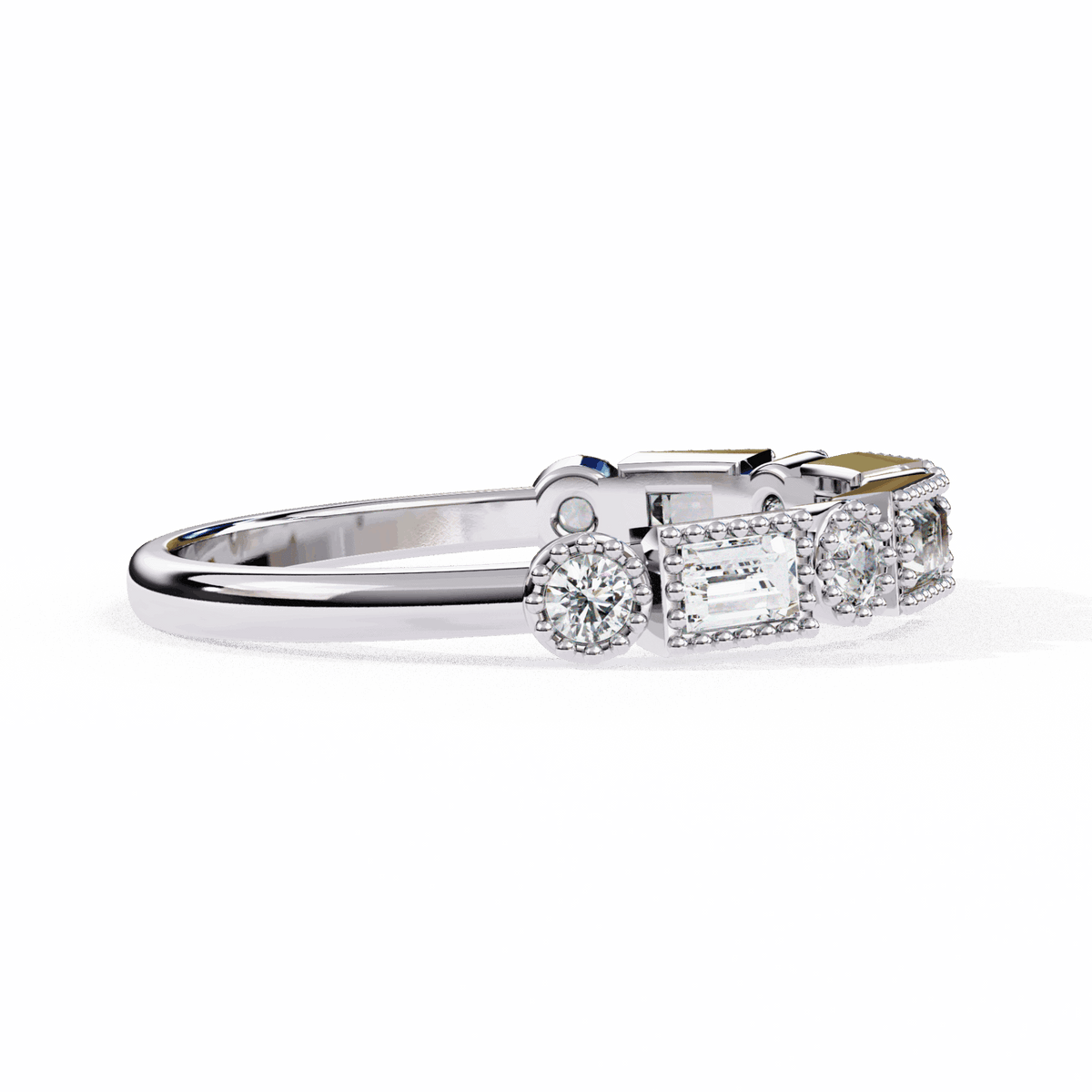 0.35 Carat Baguette and Round Eternity Band in Moissanite | House of Estara