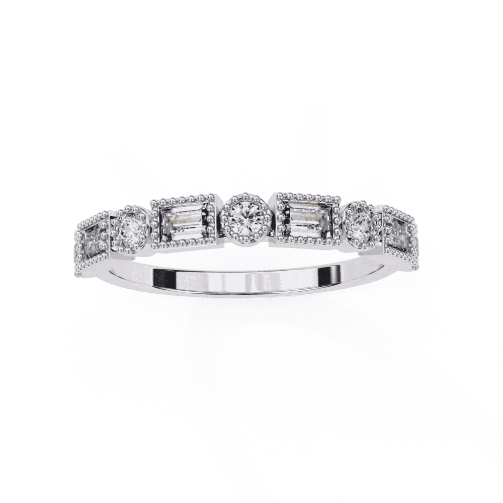 0.35 Carat Baguette and Round Eternity Band in Moissanite | House of Estara