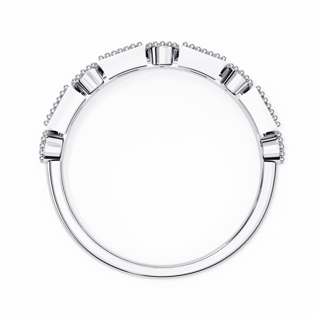 0.35 Carat Baguette and Round Eternity Band in Moissanite | House of Estara