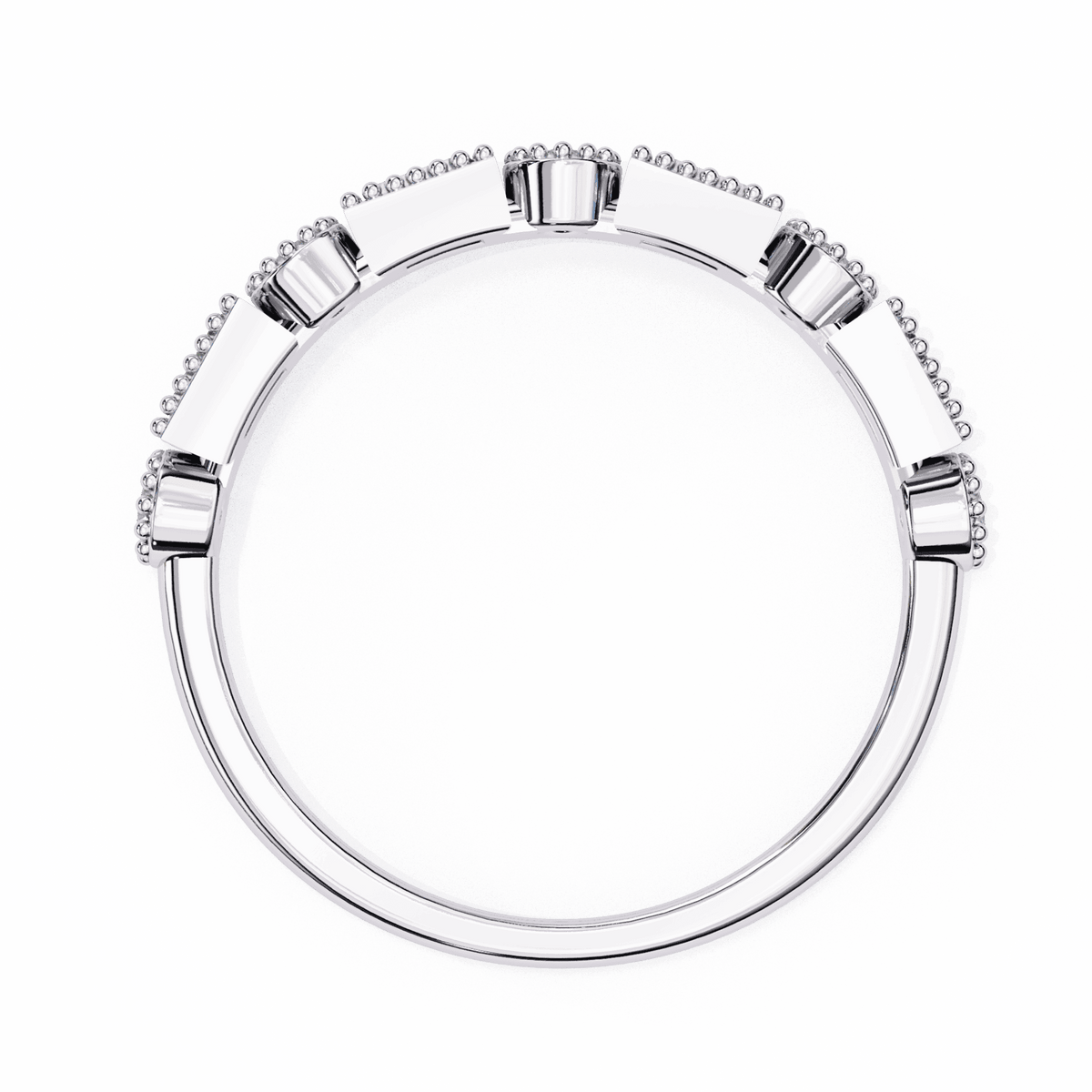 0.35 Carat Baguette and Round Eternity Band in Moissanite | House of Estara