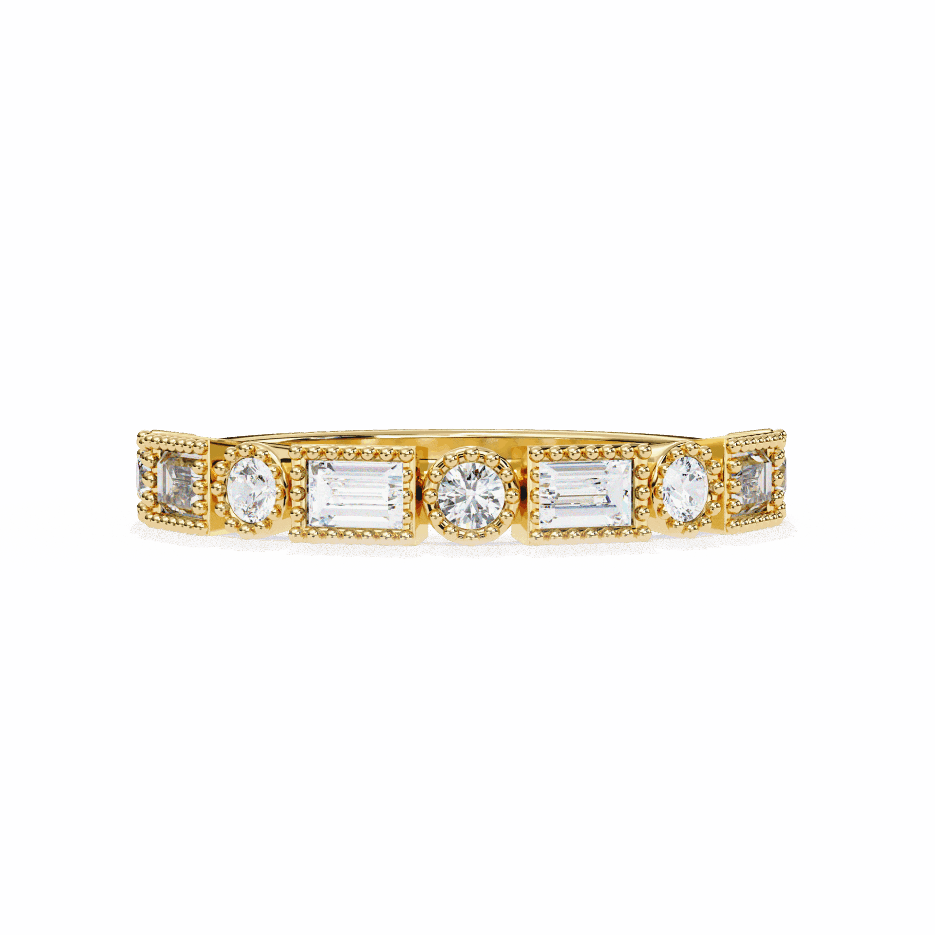 0.35 Carat Baguette and Round Eternity Band in Moissanite | House of Estara