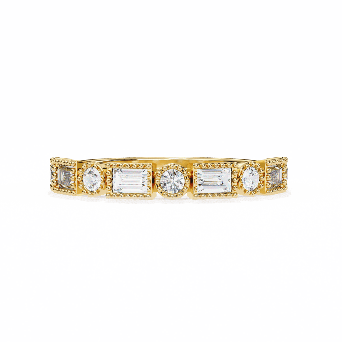 0.35 Carat Baguette and Round Eternity Band in Moissanite | House of Estara