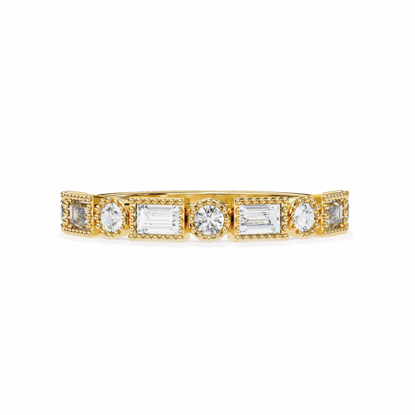 0.35 Carat Baguette and Round Eternity Band in Moissanite | House of Estara