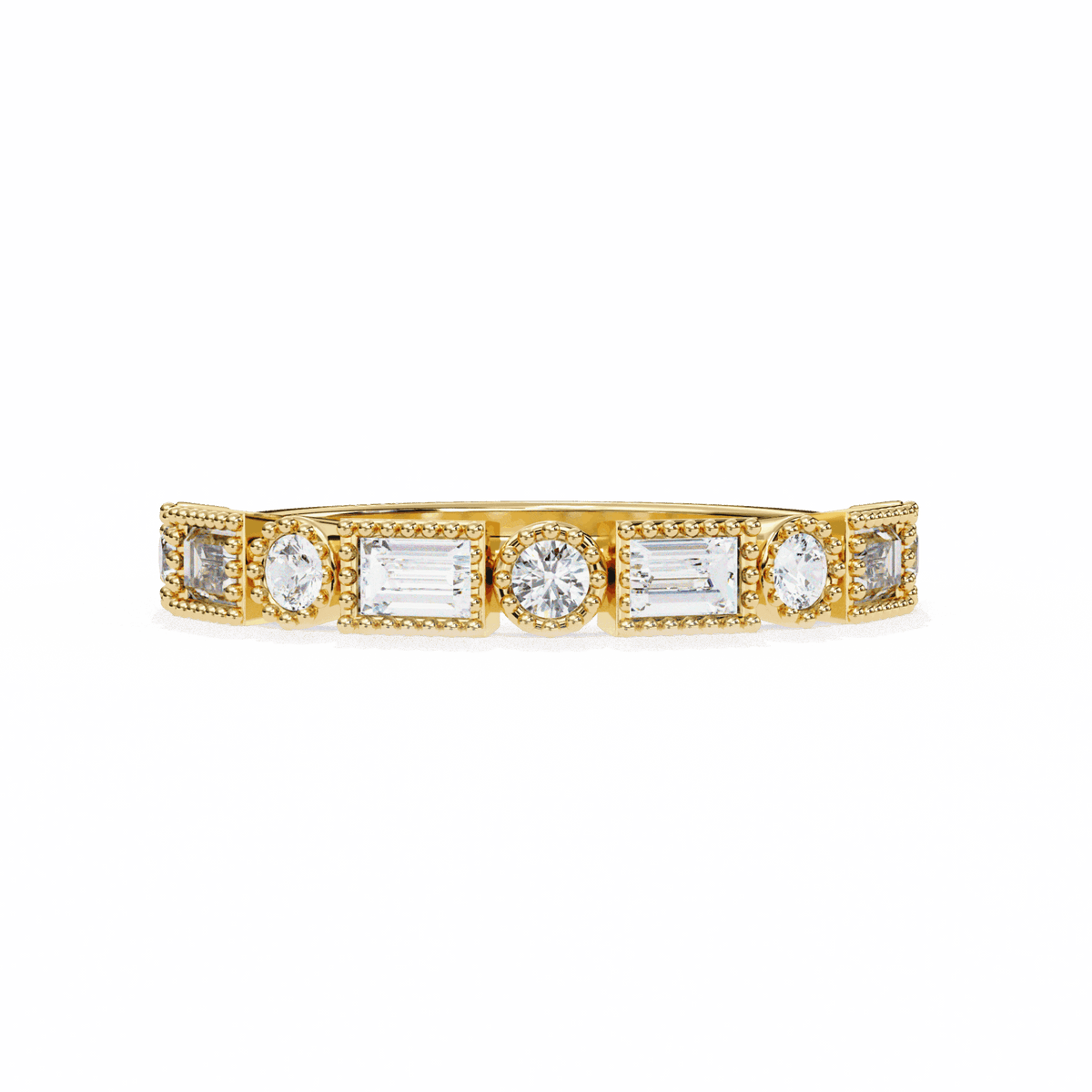 0.35 Carat Baguette and Round Eternity Band in Moissanite | House of Estara