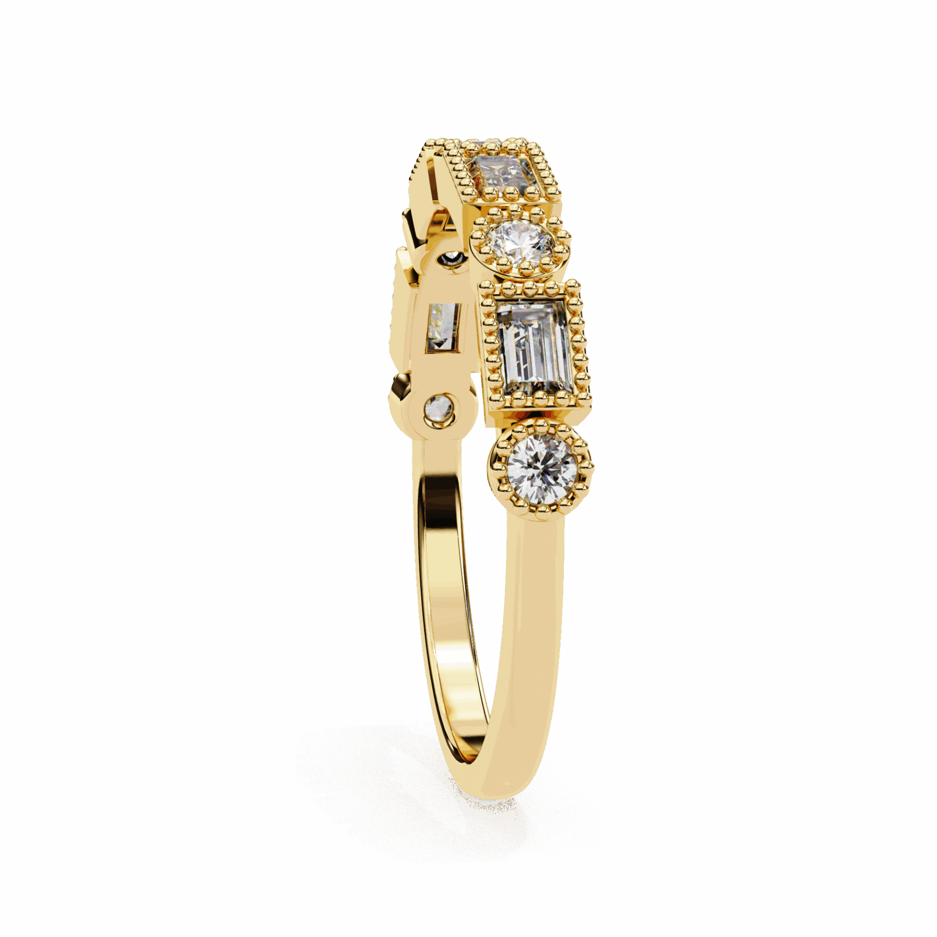 0.35 Carat Baguette and Round Eternity Band in Moissanite | House of Estara